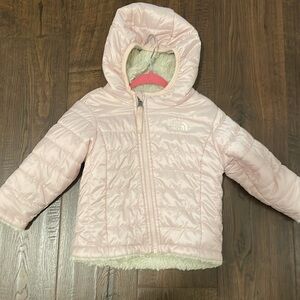 The North Face Pink girls coat 12-18m